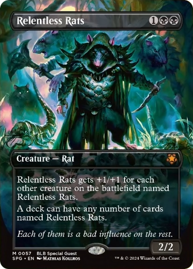 mtg best rat cards Relentless Rats (Borderless) [Bloomburrow Special Guests] – Card Citadel