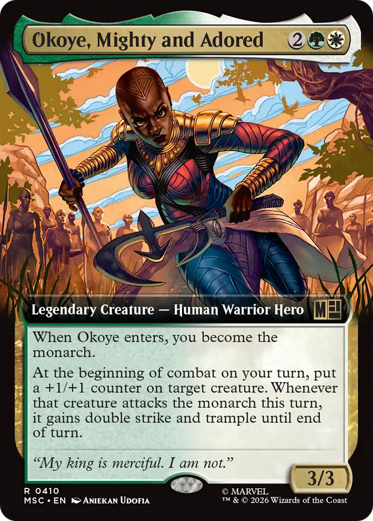 Okoye, Mighty and Adored (Extended Art) [Marvel Super Heroes Commander] | Card Citadel
