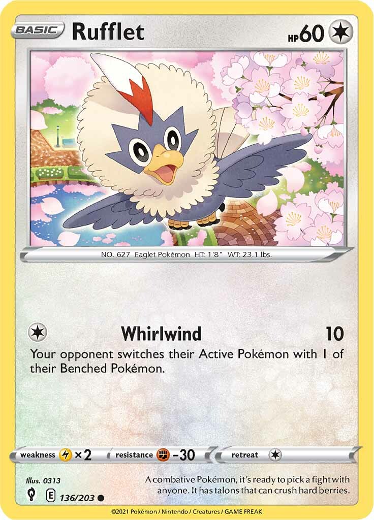 Rufflet (136/203) [Sword & Shield: Evolving Skies] | Card Citadel