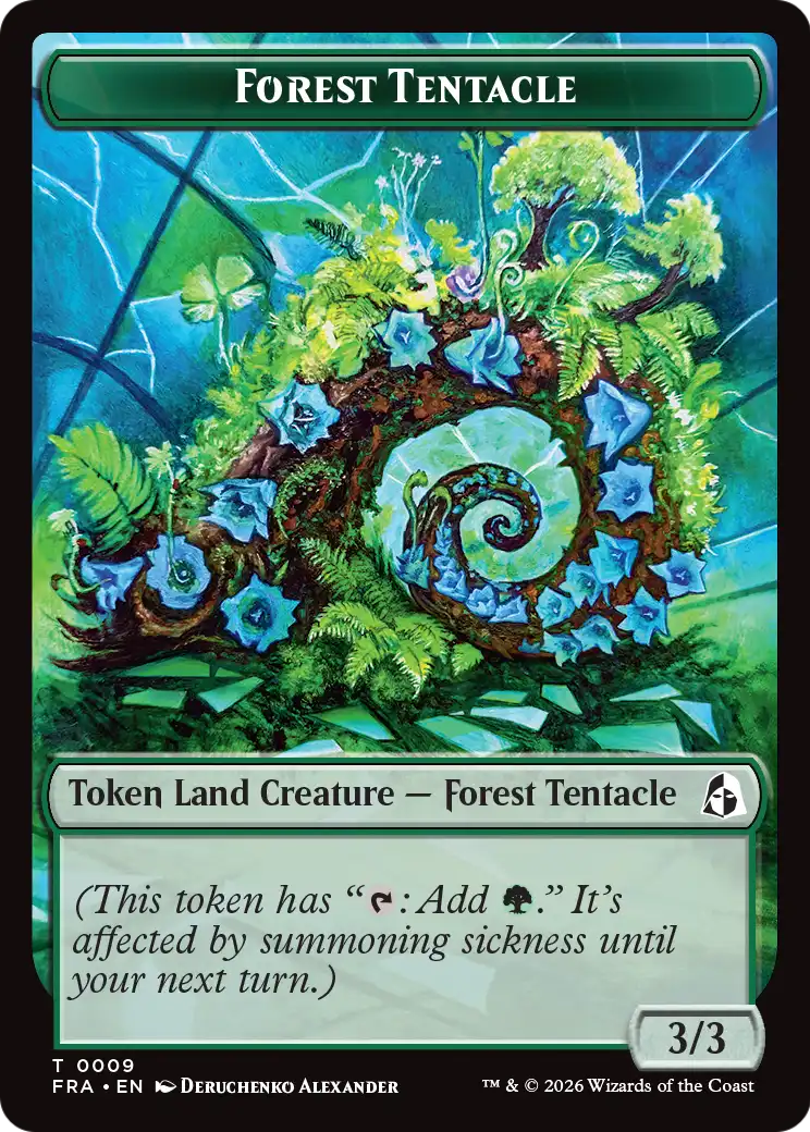 Dragon // Forest Tentacle Double-Sided Token [Reality Fracture Tokens] | Card Citadel