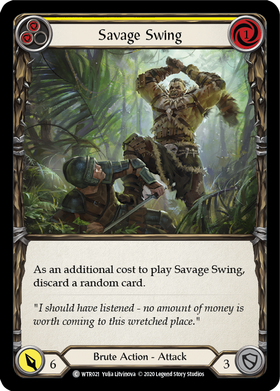 Savage Swing (Yellow) [U-WTR021] (Welcome to Rathe Unlimited)  Unlimited Rainbow Foil | Card Citadel