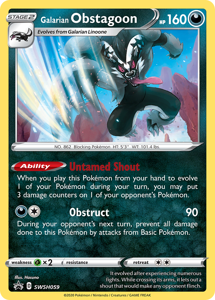 Galarian Obstagoon (SWSH059) [Sword & Shield: Black Star Promos] | Card Citadel