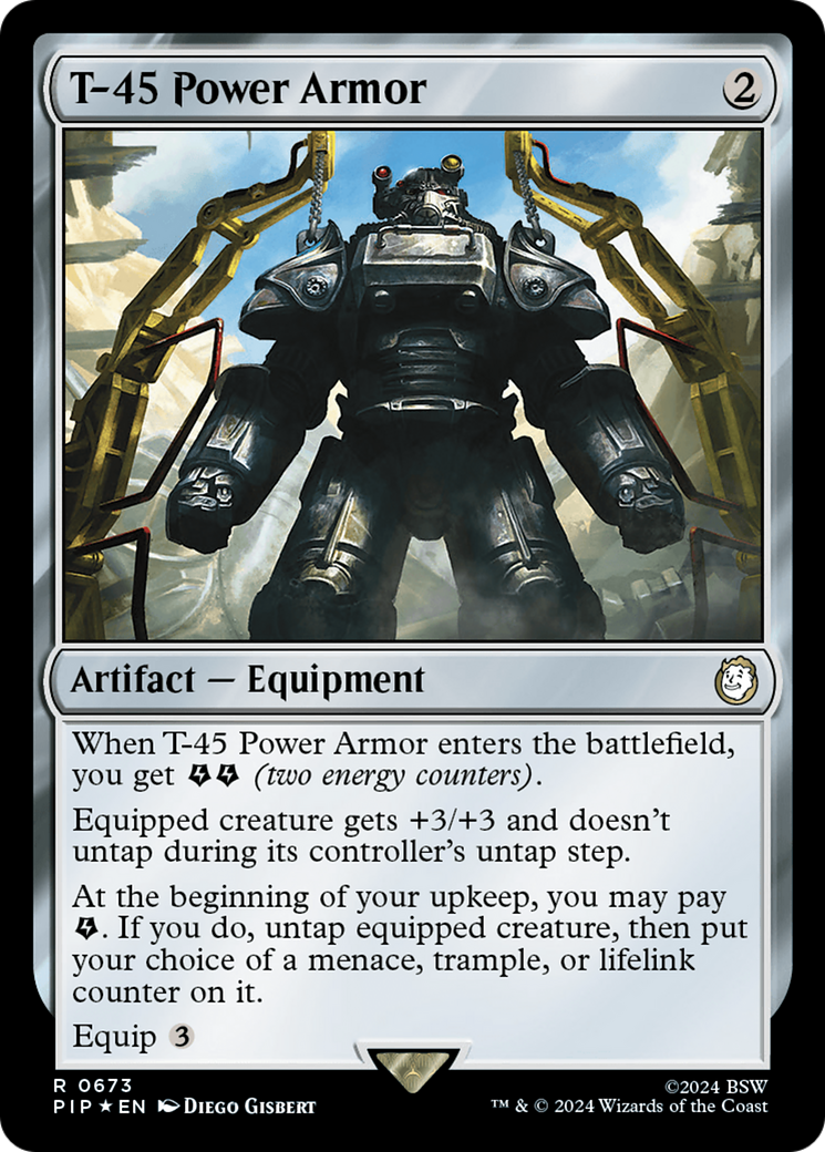 T-45 Power Armor (Surge Foil) [Fallout] | Card Citadel