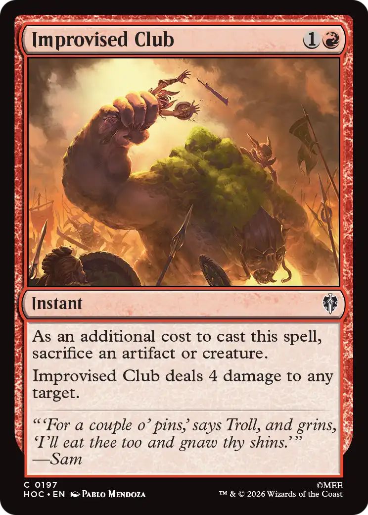 Improvised Club [The Hobbit: Eternal-Legal] | Card Citadel