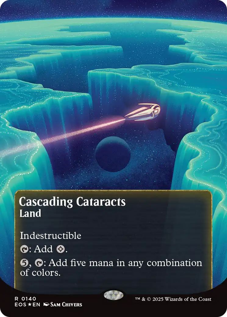 Cascading Cataracts (0140) (Borderless) (Galaxy Foil) [Edge of Eternities: Stellar Sights] | Card Citadel