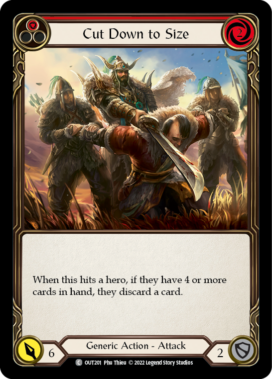 Cut Down to Size (Red) [OUT201] (Outsiders)  Rainbow Foil | Card Citadel