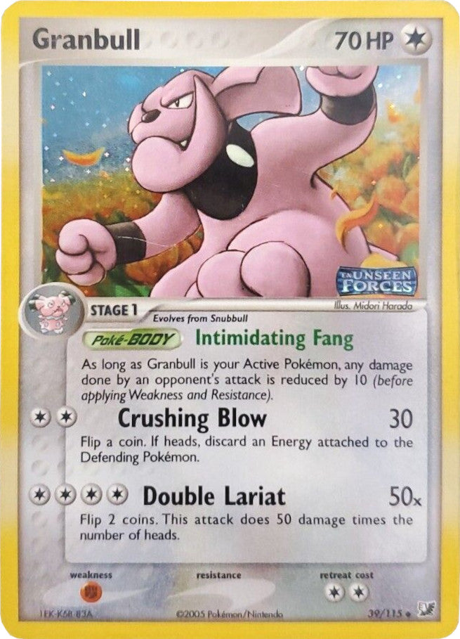 Granbull (39/115) (Stamped) [EX: Unseen Forces] | Card Citadel