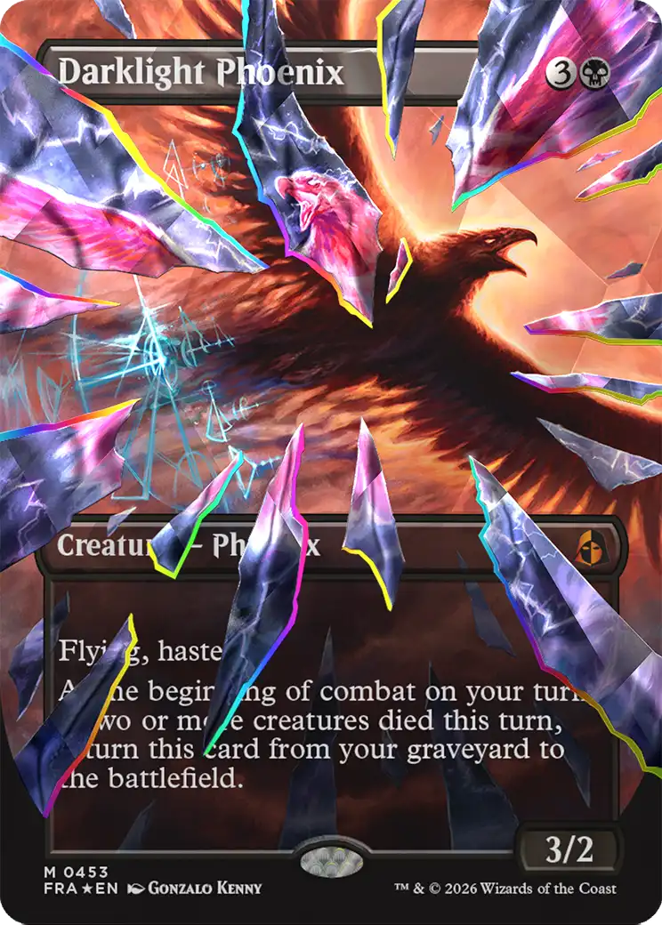 Darklight Phoenix (Borderless) (Facet Foil) (0453) [Reality Fracture] | Card Citadel