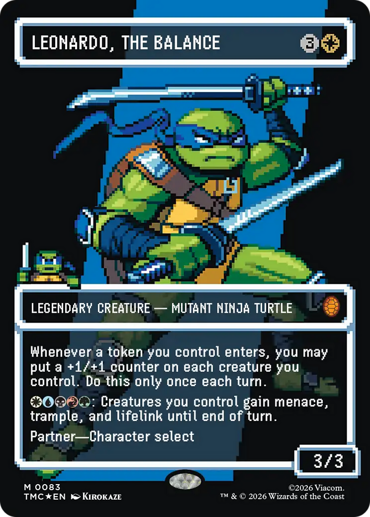 Leonardo, the Balance (0083) (Borderless) (Surge Foil) [Teenage Mutant Ninja Turtles Commander] | Card Citadel