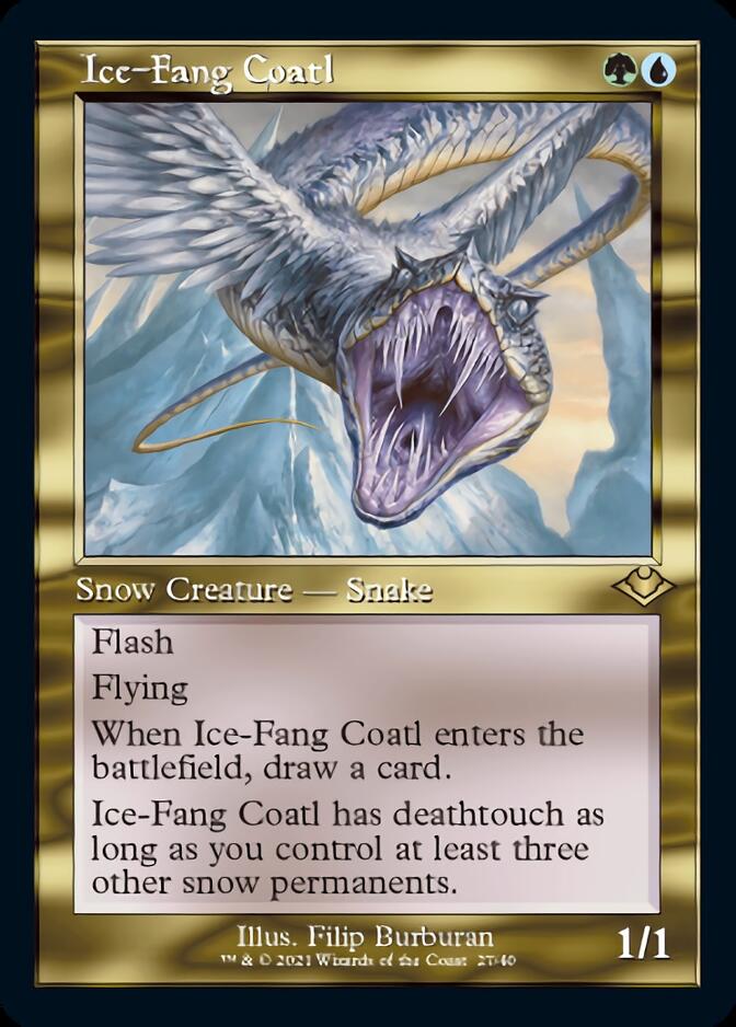 Ice-Fang Coatl (Retro Foil Etched) [Modern Horizons] | Card Citadel