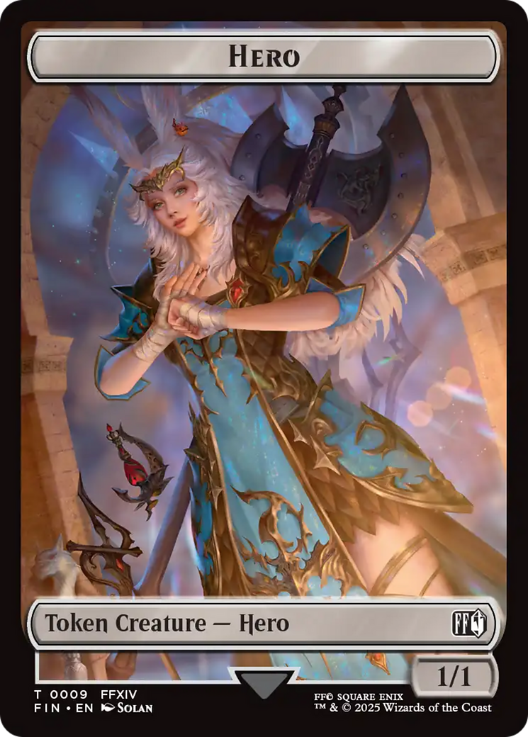 Human Soldier // Hero (0009) Double-Sided Token [FINAL FANTASY Commander Tokens] | Card Citadel