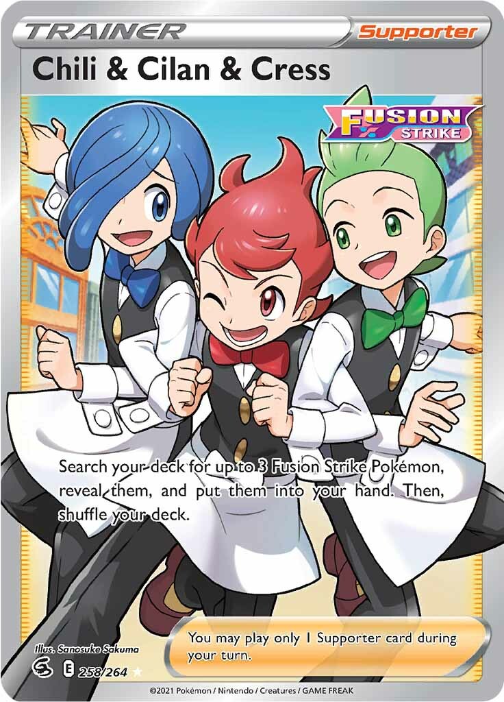 Chili & Cilan & Cress (258/264) [Sword & Shield: Fusion Strike] | Card Citadel