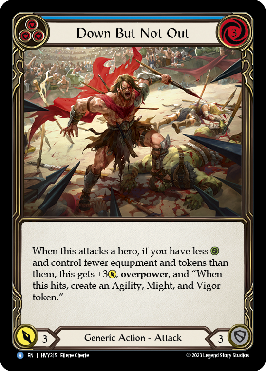 Down But Not Out (Blue) [HVY215] (Heavy Hitters)  Rainbow Foil | Card Citadel