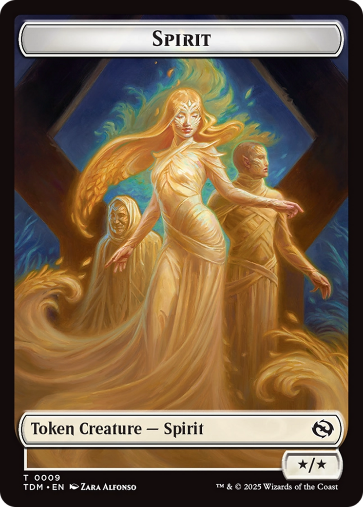 Spirit (0008) // Spirit (0009) Double-Sided Token [Tarkir: Dragonstorm Tokens] | Card Citadel