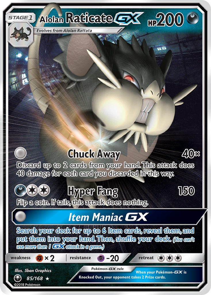 Alolan Raticate GX (85/168) [Sun & Moon: Celestial Storm] | Card Citadel
