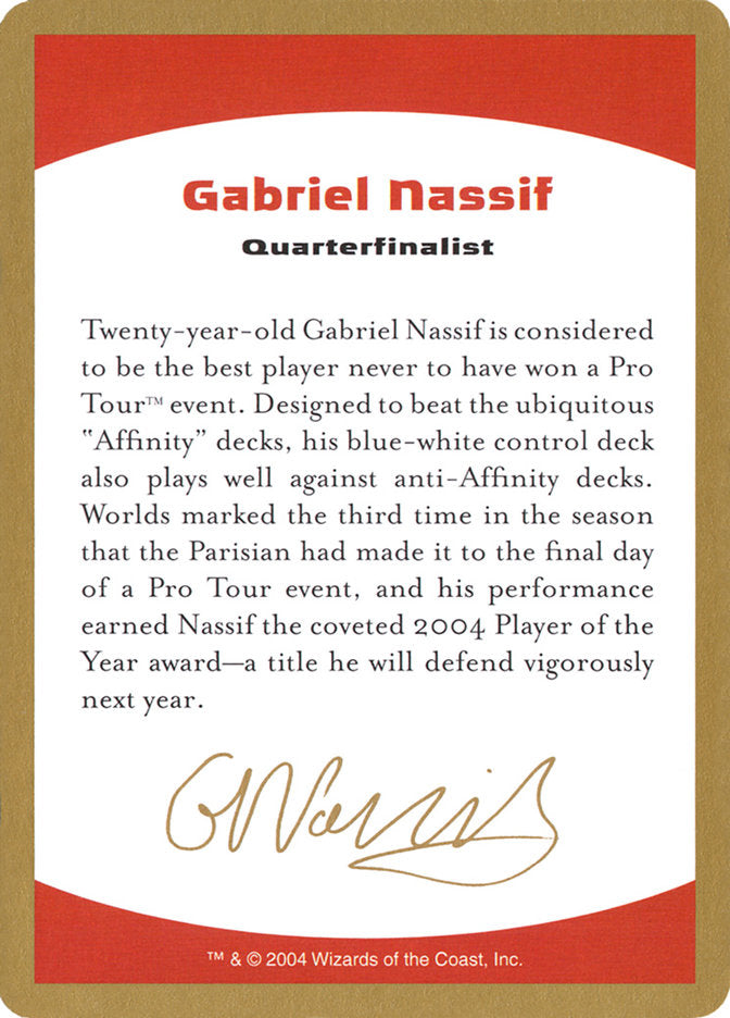Gabriel Nassif Bio [World Championship Decks 2004] | Card Citadel