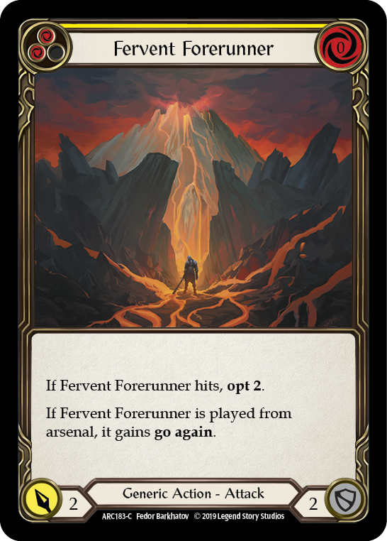 Fervent Forerunner (Yellow) [ARC183-C] (Arcane Rising)  1st Edition Rainbow Foil | Card Citadel