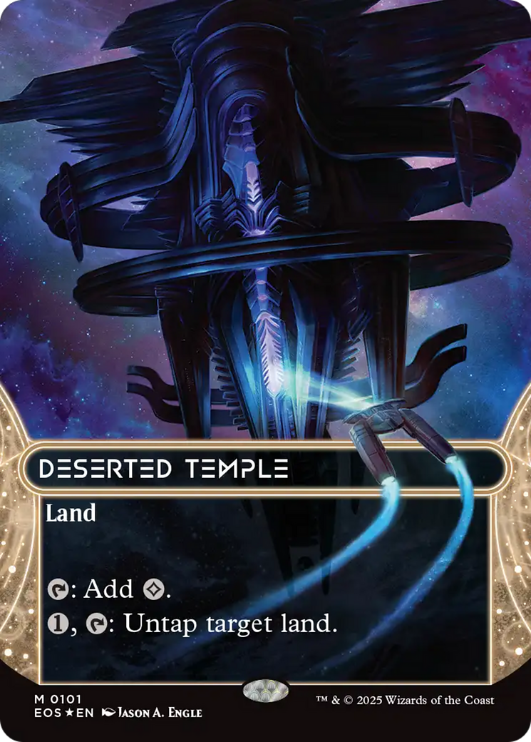 Deserted Temple (0101) (Borderless) (Galaxy Foil) [Edge of Eternities: Stellar Sights] | Card Citadel