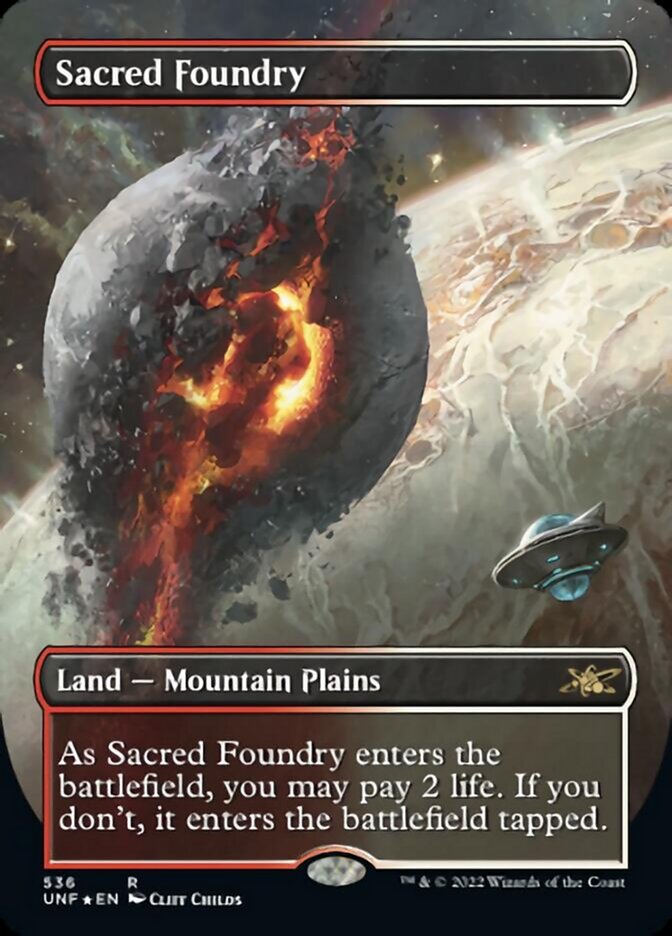 Sacred Foundry (Borderless) (Galaxy Foil) [Unfinity] | Card Citadel