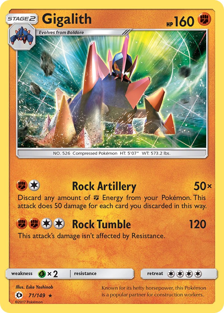 Gigalith (71/149) (Cosmos Holo) (Blister Exclusive) [Sun & Moon: Base Set] | Card Citadel