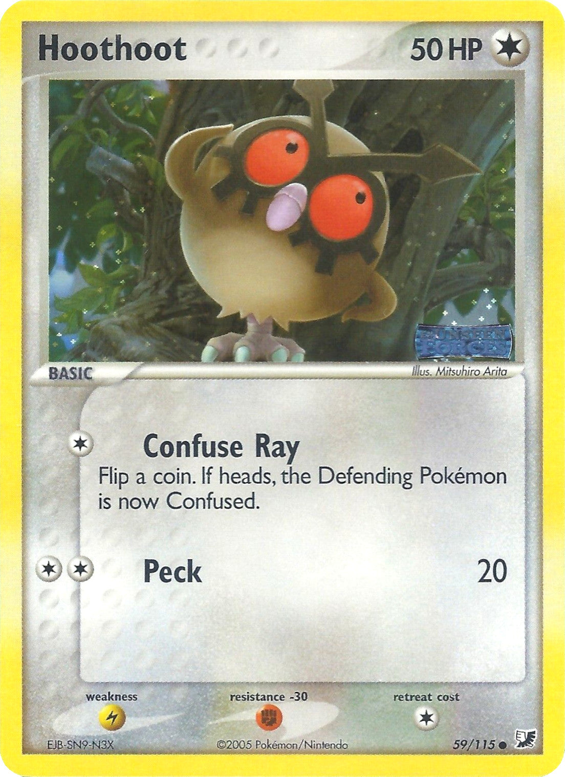 Hoothoot (59/115) (Stamped) [EX: Unseen Forces] | Card Citadel