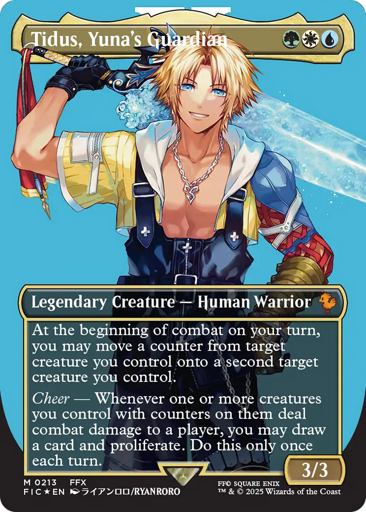 Tidus, Yuna's Guardian (Borderless) (Surge Foil) [FINAL FANTASY Commander] | Card Citadel