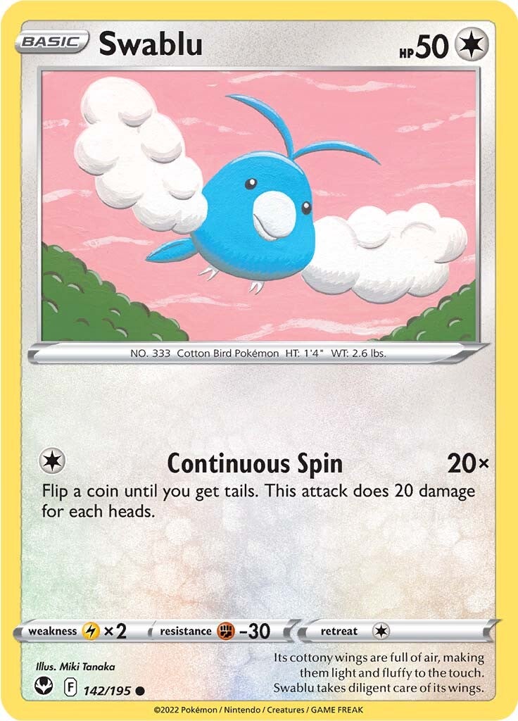 Swablu (142/195) [Sword & Shield: Silver Tempest] | Card Citadel