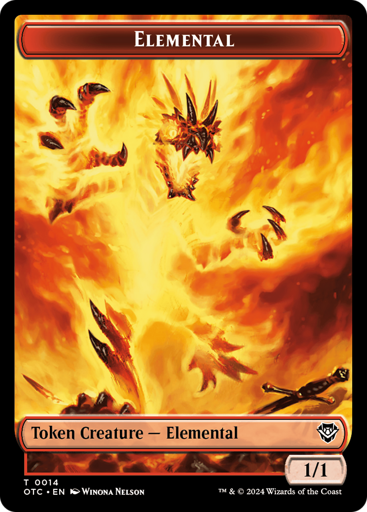 Bird Illusion // Elemental (0014) Double-Sided Token [Outlaws of Thunder Junction Commander Tokens] | Card Citadel