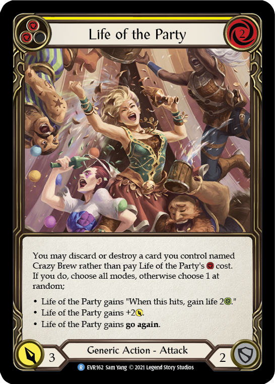 Life of the Party (Yellow) [EVR162] (Everfest)  1st Edition Rainbow Foil | Card Citadel