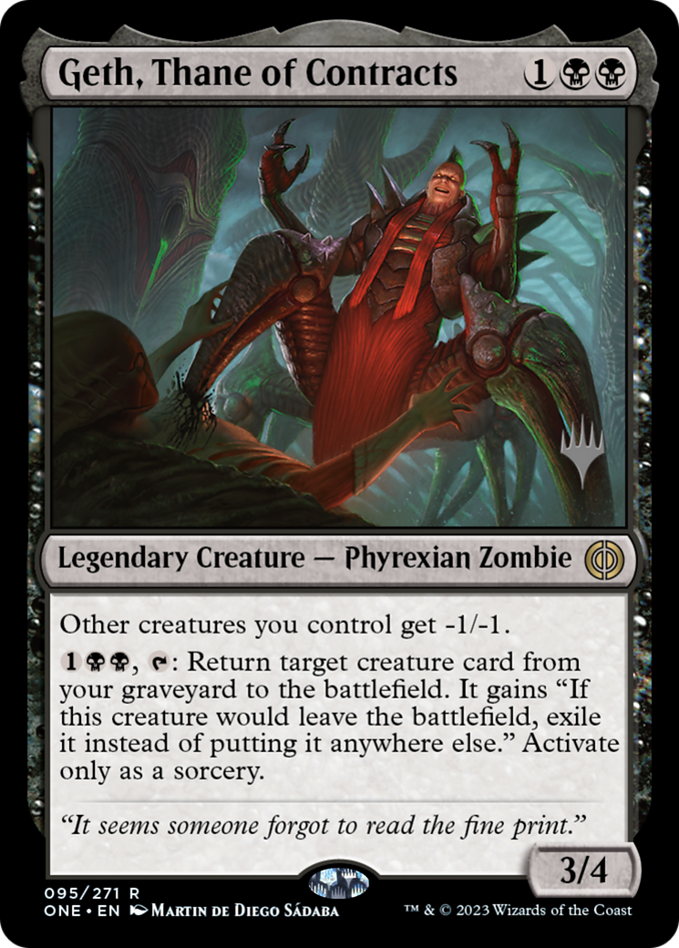 Geth, Thane of Contracts (Promo Pack) [Phyrexia: All Will Be One Promos] | Card Citadel