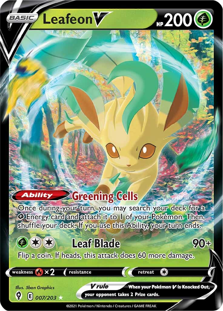 Leafeon V (007/203) [Sword & Shield: Evolving Skies] | Card Citadel