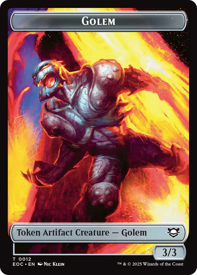 Copy // Golem (0012) Double-Sided Token [Edge of Eternities Commander Tokens] | Card Citadel
