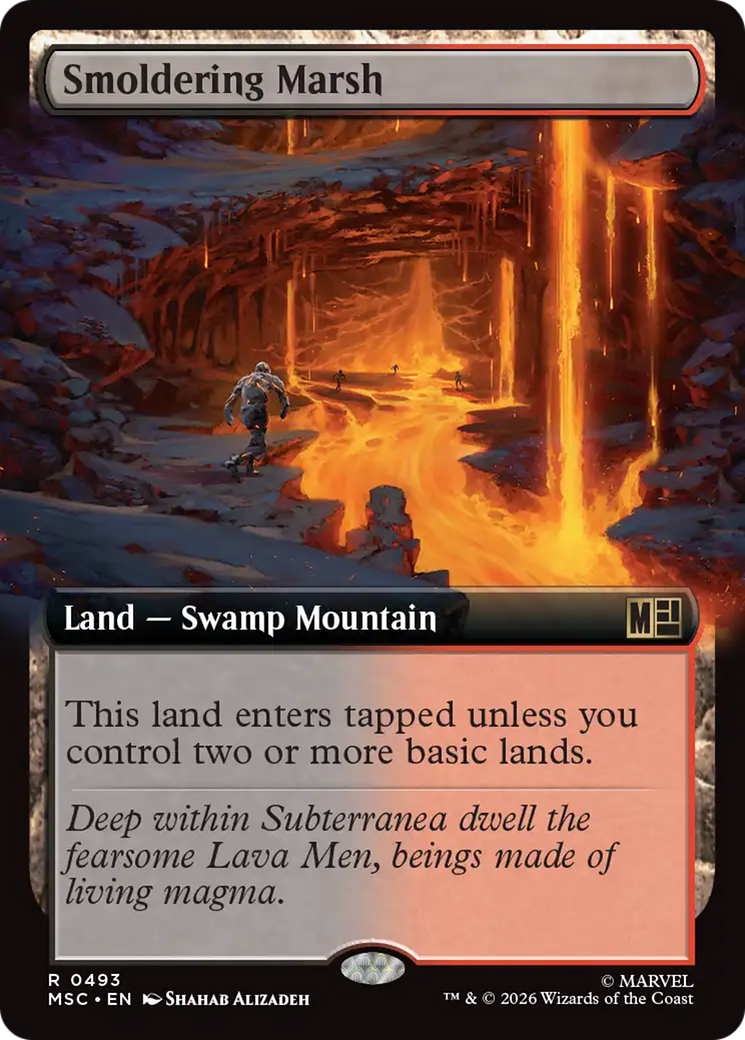 Smoldering Marsh (Extended Art) [Marvel Super Heroes Commander] | Card Citadel