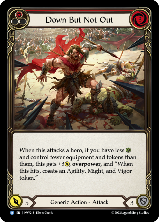 Down But Not Out (Red) [HVY213] (Heavy Hitters) | Card Citadel