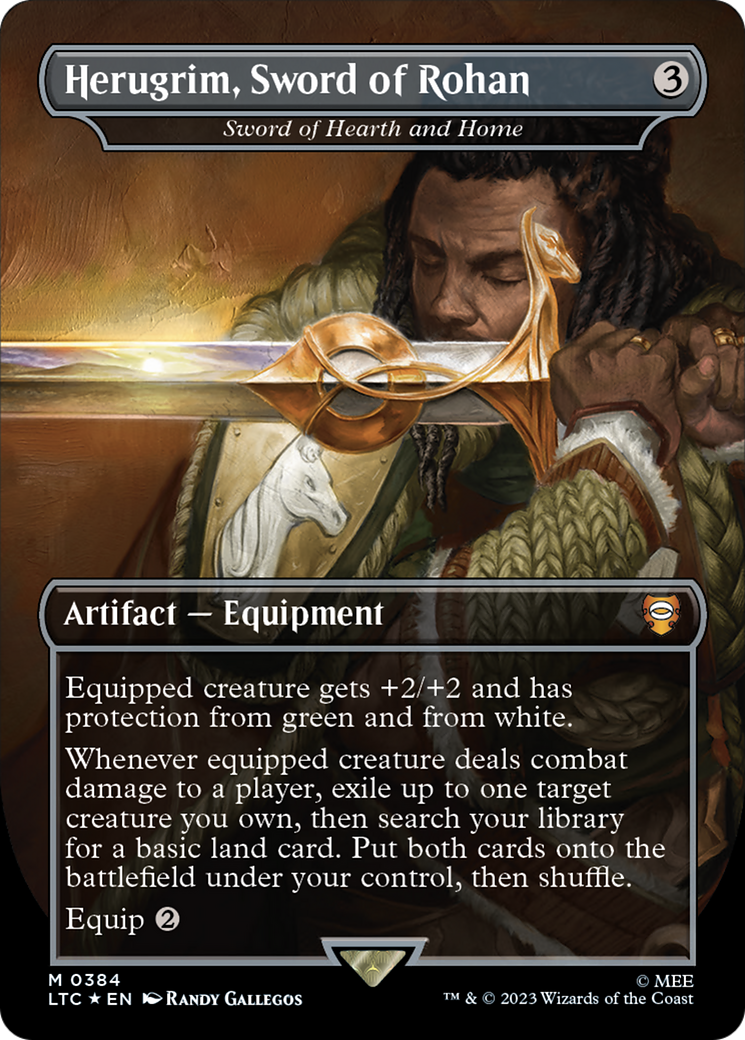 Herugrim, Sword of Rohan - Sword of Hearth and Home (Borderless) (Surge Foil Realms and Relics) [The Lord of the Rings: Tales of Middle-Earth Commander] | Card Citadel