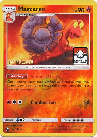 Magcargo (24/168) (League Promo 1st Place) [Sun & Moon: Celestial Storm] | Card Citadel