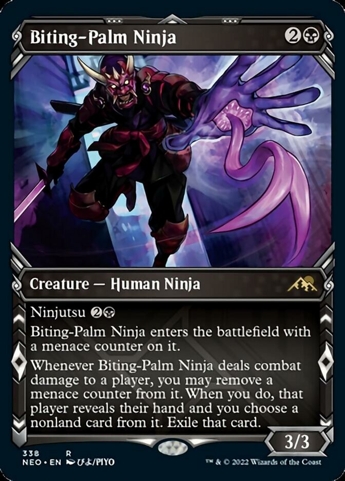 Biting-Palm Ninja (Showcase Ninja) [Kamigawa: Neon Dynasty] | Card Citadel