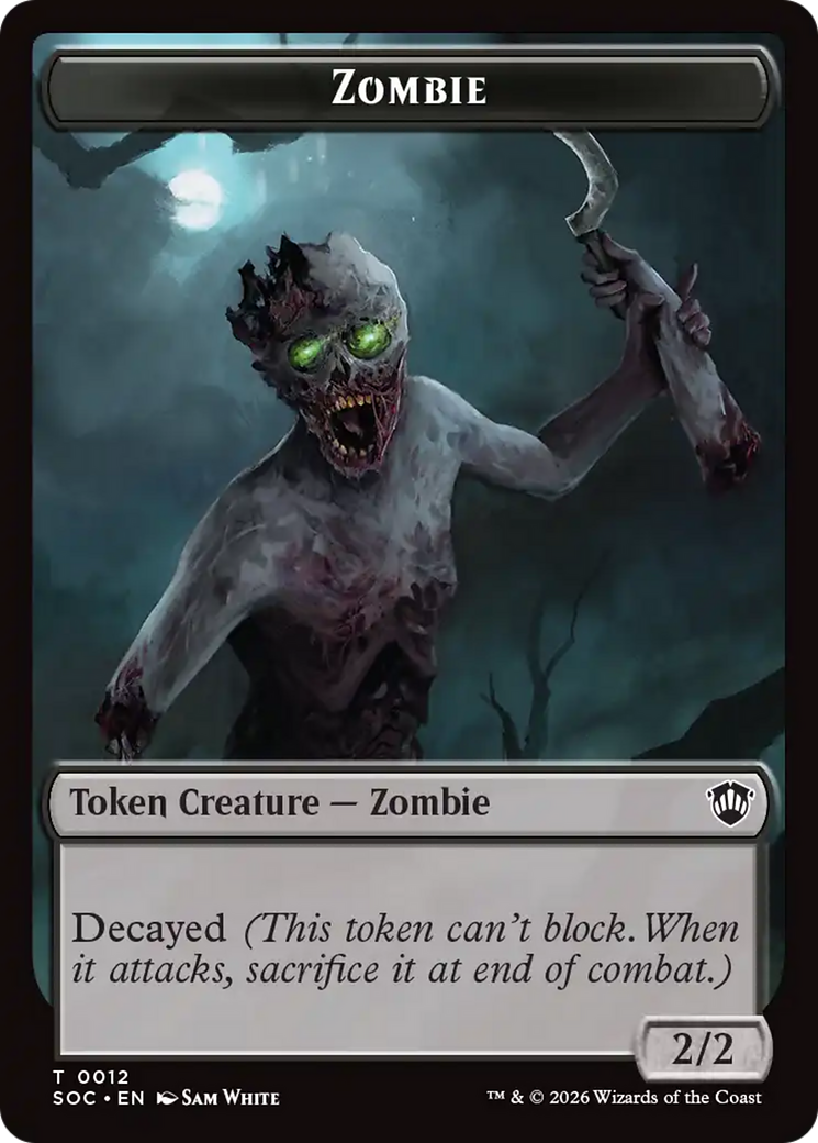 Snake // Zombie Double-Sided Token [Secrets of Strixhaven Commander Tokens] | Card Citadel