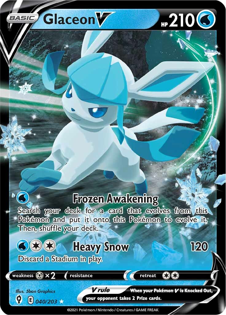 Glaceon V (040/203) [Sword & Shield: Evolving Skies] | Card Citadel