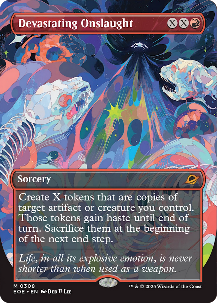 Devastating Onslaught (Borderless) [Edge of Eternities] | Card Citadel