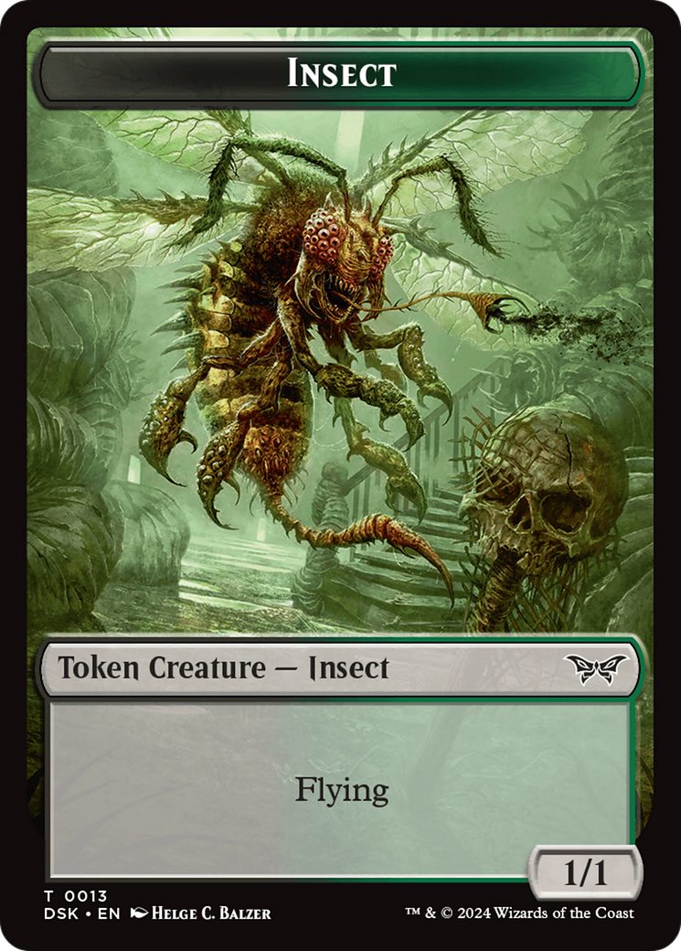 Insect (0013) // Spider Double-Sided Token [Duskmourn: House of Horror Tokens] | Card Citadel