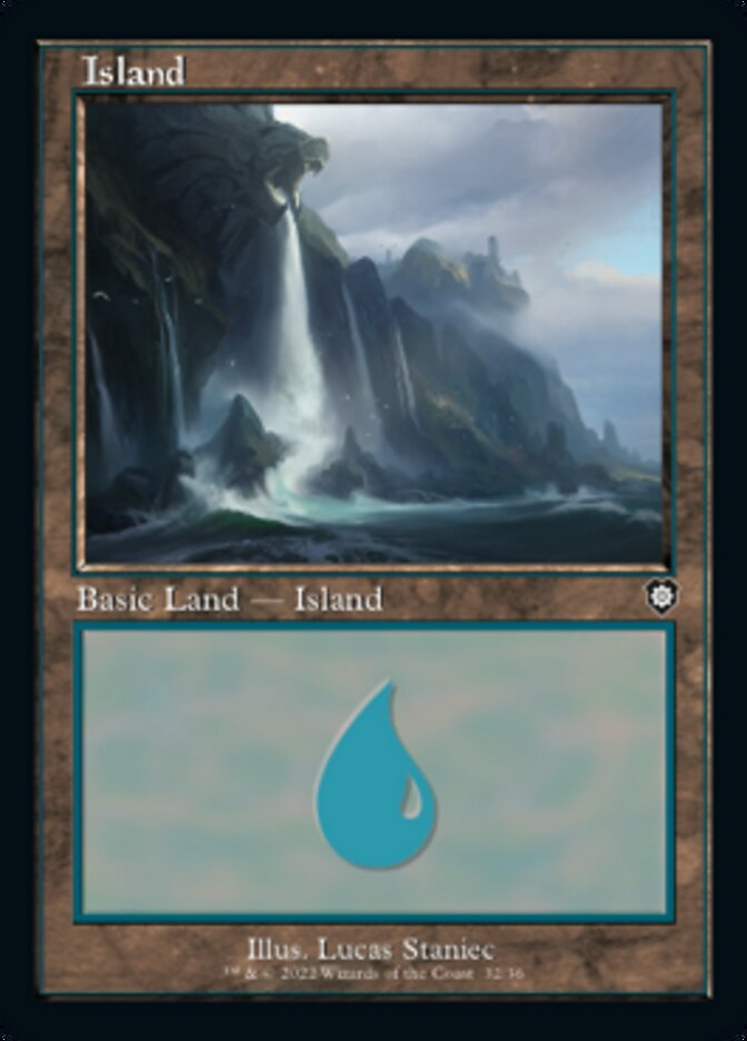 Island (032) (Retro) [The Brothers' War Commander] | Card Citadel