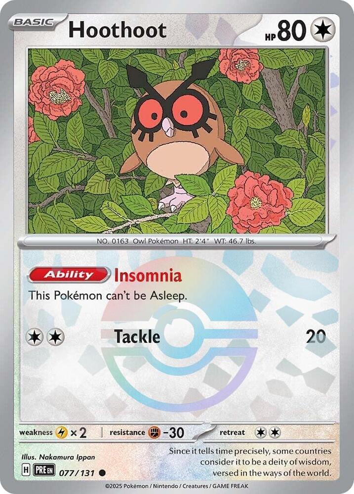 Hoothoot (077/131) (Poke Ball Pattern) [Scarlet & Violet: Prismatic Evolutions] | Card Citadel