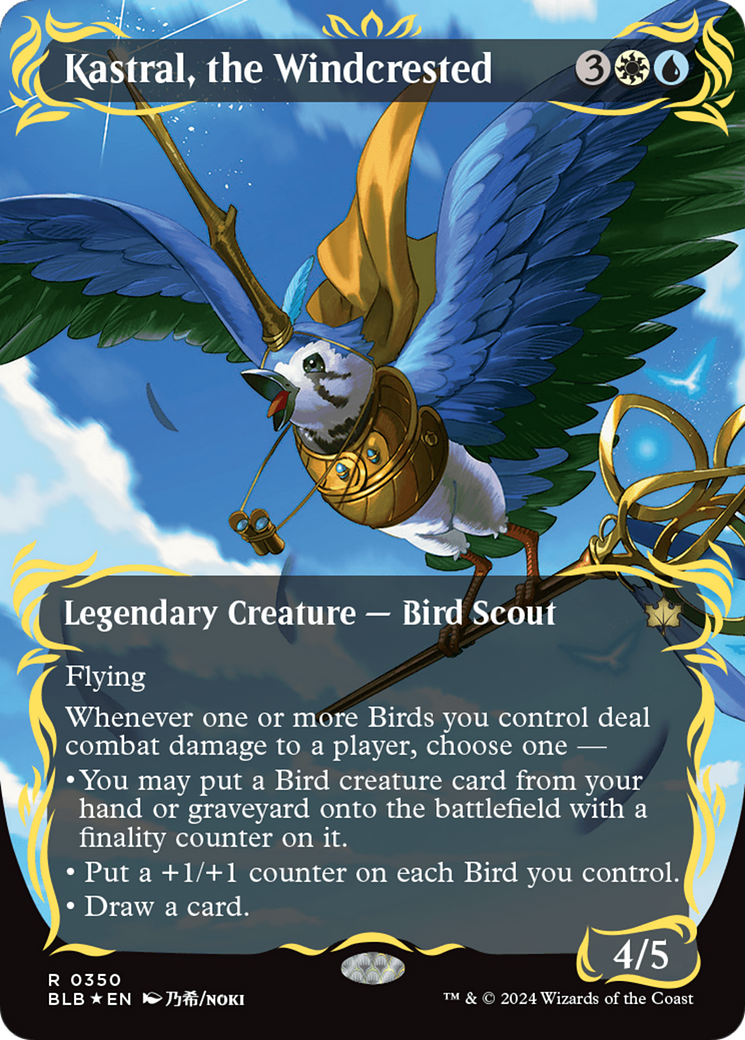 Kastral, the Windcrested (Borderless) (Raised Foil) [Bloomburrow] | Card Citadel