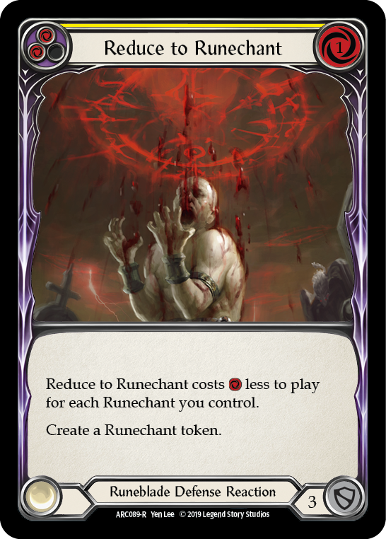 Reduce to Runechant (Yellow) [ARC089-R] (Arcane Rising)  1st Edition Rainbow Foil | Card Citadel