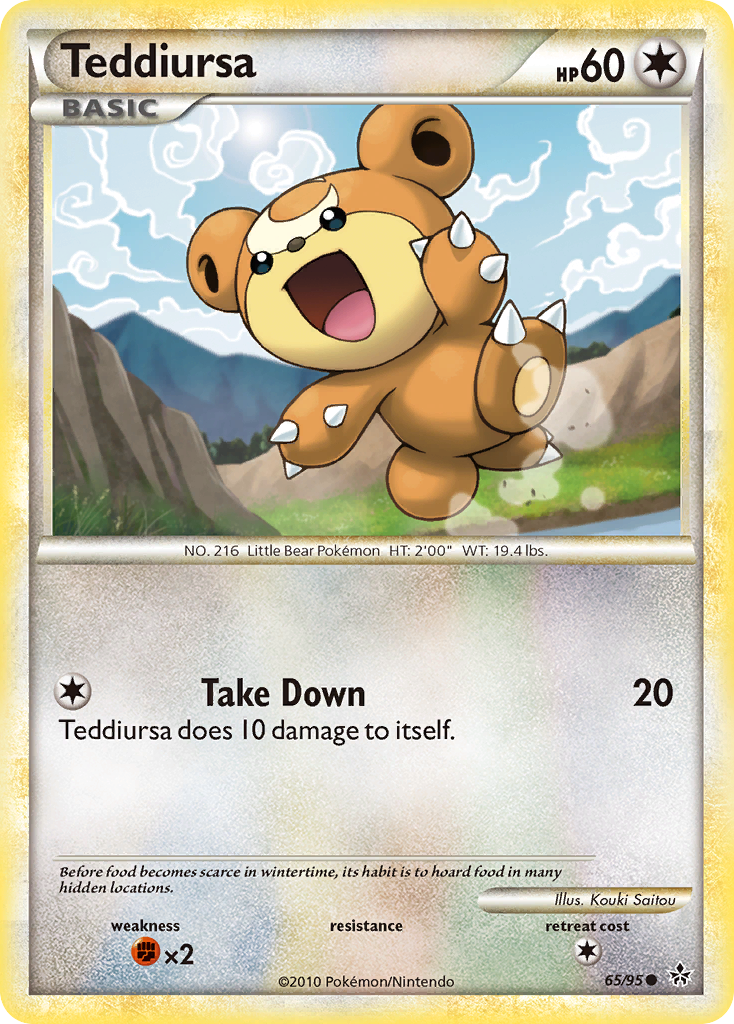 Teddiursa (65/95) [HeartGold & SoulSilver: Unleashed] | Card Citadel
