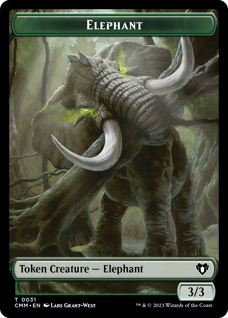 Soldier // Elephant Double-Sided Token [Commander Masters Tokens] | Card Citadel