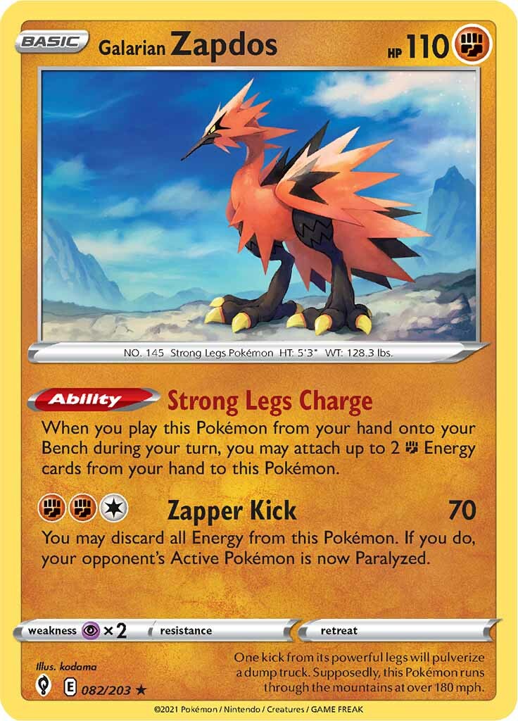 Galarian Zapdos (082/203) [Sword & Shield: Evolving Skies] | Card Citadel