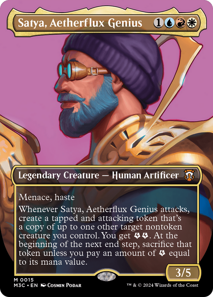 Satya, Aetherflux Genius (Borderless) [Modern Horizons 3 Commander] | Card Citadel