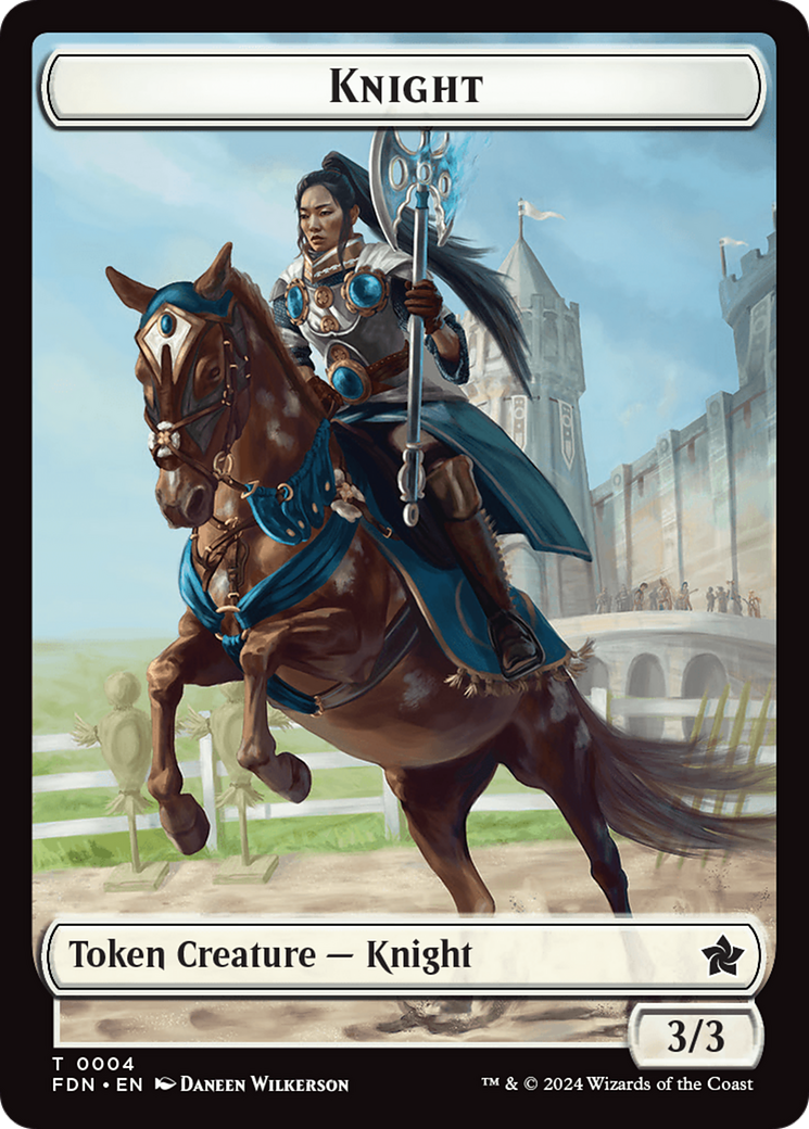 Human // Knight Double-Sided Token [Foundations Tokens] | Card Citadel